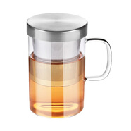 綠珠茶水分離泡茶杯大容量辦公室?guī)О咽诌^濾花茶水杯子帶蓋玻璃杯38 480ml 木蓋