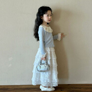 女童裙子套裝春秋2025新款兒童春裝學(xué)院風(fēng)穿搭小女孩韓系甜美衣服 上衣+裙子【套裝】 120