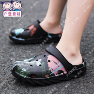 戶(hù)登童鞋7品質(zhì)8兒童拖鞋9夏季親子鞋中大男童防滑洞洞鞋10男孩12涼拖15初高中學(xué)生戶(hù)外沙灘鞋男 9107黑色 34內長(cháng)21.3