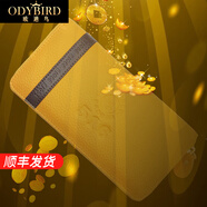 歐迪鳥（ODYBIRD）新款五方來財(cái)長款錢包數(shù)字男女士拉鏈?zhǔn)职媾Ｆこ绷鼽S色錢夾子 黃色 20*2.6*10cm