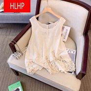 HLHP棉麻小背心女夏季復古鏤空刺繡蕾絲馬甲無(wú)袖上衣寬松洋氣外搭罩衫 杏色 M 建議100斤以?xún)?
                                         title=