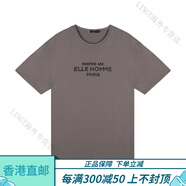 ELLE HOMME官方旗艦夏季男士棉T恤色圓領字母印花短袖160342 灰色 L