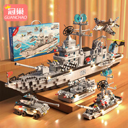 冠巢航空母艦積木拼裝益智玩具男孩6-12歲兒童玩具女孩生日禮物拼圖模