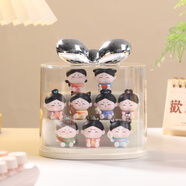 如果（Roogo）古風(fēng)國潮治愈系小擺件創(chuàng)意裝飾品辦公桌面可愛仕女送女生生日禮物 唐八藝萌粒8粒+銀色展示架+禮袋