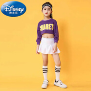 迪士尼（Disney）兒童街舞套裝男童爵士舞啦啦隊演出服裝運動(dòng)會(huì )班服女童舞蹈服長(cháng)袖 短款長(cháng)袖+裙子（送襪子發(fā)帶） 100