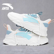 anta kids安踏輕質(zhì)跑步鞋男鞋春季網(wǎng)面青少年藍白透氣運動鞋百搭潮流休閑鞋 8820-10象牙白/河水藍/絲藍綠 39