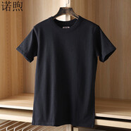 諾煦純棉270g重磅T恤美式男女加厚半袖港風(fēng)ins打底衫寬松簡(jiǎn)約純 黑色重磅T恤 【長(cháng)絨棉】 M 【100-120斤】