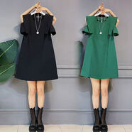 月袖（YUEXIU）2025夏季新款大碼連衣裙收腰顯瘦長(cháng)款時(shí)尚氣質(zhì)點(diǎn)寬松長(cháng)裙潮 8589-黑色連衣裙單件 2XL 建議140-160斤