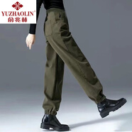 俞兆林軍綠色工裝褲女2025新款女褲秋冬束腳運(yùn)動(dòng)女褲子直筒休閑哈倫長褲 綠色【春秋款】 4XL 建議175-190斤