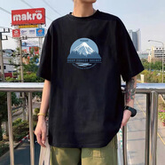 GTYUWVG純棉短袖T恤男裝ins夏季百搭白色體恤港風情侶 黑色(A75) XL 純棉好質(zhì)量