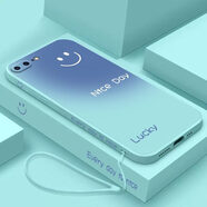ISIDO漸變微笑適用iphone8plus手機(jī)殼蘋果7puls硅膠保護(hù)套ip全包防摔8s 漸變微笑側(cè)邊-淡青色收藏送掛繩 iPhone7Plus