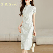 Z.R.Zoro奢侈品連衣裙女2025春夏新款女裝國(guó)風(fēng)收腰顯瘦裙子氣質(zhì)改良旗袍裙 花色 M