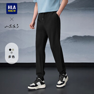 海瀾之家（HLA）休閑褲男25春夏山不在高系帶印花褲子男夏季 黑色43 30 170/74A 推薦113~118斤