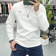 Airmiuu國際一線(xiàn)品牌潮牌長(cháng)袖衛衣2025歐洲站秋冬新款男潮牌長(cháng)袖體恤修身 CCDD白色 （禮盒包裝） L （115-130）