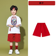 韓菲奴六一兒童啦啦隊演出服幼兒園合唱表演班服小學(xué)生運動會中國風(fēng)服裝 紅色短褲 140 cm