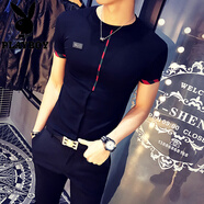 花花公子潮男體恤潮流韓版修身半袖社會(huì )小伙緊身衣服短袖t恤男青年衣服 T42-黑色 M 90-100斤以?xún)?
                                         title=