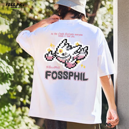 Foss Phil短袖t恤男女士夏季純棉時(shí)尚潮流百搭印花打底衫男裝DT08白色2XL