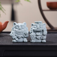 如果（Roogo）風(fēng)獅爺擺件國潮石獅子桌面裝飾吉祥物茶寵車載創(chuàng)意石敢當(dāng)生日禮物 幸運(yùn)小福獅擺件-萬獅OK