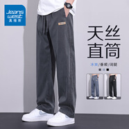 真維斯（Jeanswest）休閑褲男2025秋季新款萊賽爾寬松直筒褲男士垂墜加厚款褲子 016摩登灰 XL