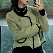 HUALIN FASHION小香風(fēng)綠色羊毛呢外套連衣裙兩件套 綠色外套【品牌品質(zhì)】 單件 M 建議95-105斤