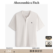 ABERCROMBIE & FITCH男裝25夏新款經(jīng)典小麋鹿美式重磅寬松亨利領(lǐng)短袖T恤KI124-5188 奶油白 XL (180/116A)