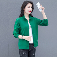 婉玫（wonnmey）短款小個(gè)子外套女春秋2025年新款寬松時(shí)尚百搭休閑立領(lǐng)衛衣上 草綠 M (適合80-95斤)