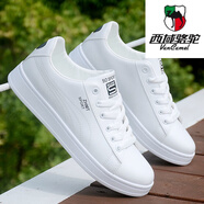西域駱駝（VANCAMEL）品牌男鞋春秋季2025新款板鞋男款百搭小白鞋子男士平底休閑運(yùn)動(dòng)鞋 718白黑 37