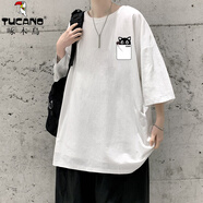 啄木鳥（TUCANO）亞麻短袖t恤男薄款2025夏季新款青少年寬松大碼體恤上衣 白色 M