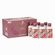 茅臺（MOUTAI）貴州茅臺酒 53度飛天茅臺 醬香型白酒 53度 100mL 6瓶 蛇年生日禮盒