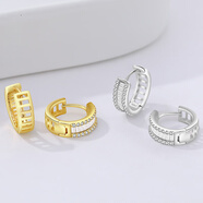 夢(mèng)銀格純銀耳釘9999足銀養耳洞素圈耳環(huán)迷你百搭簡(jiǎn)約耳骨官方正品防過(guò)敏 S925純銀鏤空耳環(huán)高級感耳圈銀色 一對