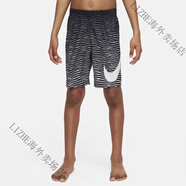 耐克（NIKE）男童SWIM大童沙灘短褲透氣運(yùn)動(dòng)褲網(wǎng)眼支撐舒適FZ6495 010黑/淺煙灰/白金色/白 160 XS