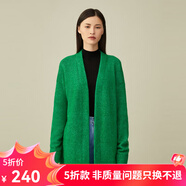 哥弟真的好（GIRDEAR）女裝V領(lǐng)寬松羊毛針織開(kāi)衫毛衣女A400655 草綠 S (2碼)