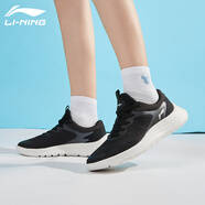 李寧女鞋跑步鞋女輕便單網(wǎng)透氣網(wǎng)面運(yùn)動(dòng)鞋休閑旅游鞋 黑色（輕羽） 35.5