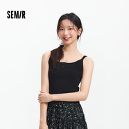 森馬（Semir）背心女短款顯瘦小個(gè)子夏季2025簡(jiǎn)約風(fēng)亨利領(lǐng)緊身吊帶109325102003