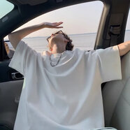 南極人短袖T恤男夏季薄款純色休閑t恤打底衫港風(fēng)學(xué)生寬松圓領(lǐng)半袖上衣 白色 L