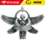 巴克樂(lè )樂(lè )復古六翼天使吊墜男潮流個(gè)性長(cháng)款鈦鋼毛衣款仿泰銀羽毛翅膀項鏈 X477六翼天使單吊墜
