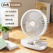 雅蘭仕搖頭桌面小風(fēng)扇靜音辦公室桌面學(xué)生宿舍臺(tái)扇大風(fēng)力USB風(fēng)扇 白[五檔高速無(wú)刷電機(jī)超廣角送風(fēng) 搖頭版頂配[9100M]超長(zhǎng)續(xù)航超