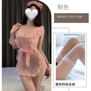 科耐奇 KCONERCHE女仆cos服情趣小狗新款性感小胸睡衣女制服裝性感可愛純欲波點 粉色+襪5007白 均碼
