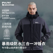 ALPINT MOUNTAIN埃爾蒙特沖鋒衣男款秋冬新款戶(hù)外三合一加絨加厚冬季外套女士?jì)饶?
                                         title=