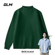 GLM敖瑞鵬代言半高領(lǐng)保暖針織衫簡(jiǎn)約純色青少年時(shí)尚毛線衣 墨綠#GL純色 M