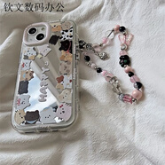派欽彩繪貓咪鏡面OPPOReno12手機殼Reno10/Findx7防摔A9A8A72A358K11 主圖款 其他型號咨詢(xún)客服有再下單