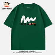 大嘴猴（paul frank）純棉短袖T恤男款夏季寬松潮流圓領(lǐng)體恤情侶上衣 純棉短袖【墨綠%23曲線猴】 3XL 【150-170斤】