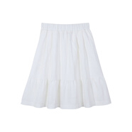FSHE中裙早春慵懶百搭顯瘦蓬蓬中裙半身裙女0a字傘裙女2024年新款百搭 白色 均碼