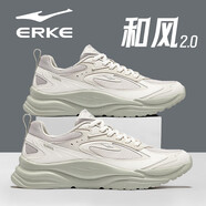 鴻星爾克（ERKE）2025新款夏季男鞋休閑老爹鞋子男皮面防水減震厚底運動(dòng)鞋 【和風(fēng)2】蒼野灰/微晶白 42
