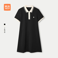 HLA海瀾之家POLO裙女25夏新翻領(lǐng)舒爽棉透氣裙子女裝 黑色X0 S 155/80A 建議85-100斤