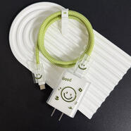 X華為purax數據線(xiàn)保護套適用華為66w冰糖充電器保護殼華為pura x充 【綠色笑臉三色綠】 Pura X 66w【全套裝】