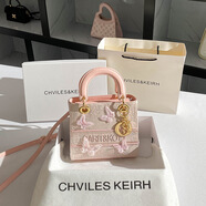 CALCULAT&KEENCK女包單肩斜挎包感蕾絲戴妃包包2025新款夏天蝴蝶結手提包 粉色