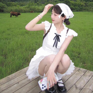多菲尼森 韓系學(xué)院風(fēng)小個(gè)子夏連衣裙女小飛袖甜美蛋糕裙溫柔初戀感公主裙 學(xué)院風(fēng)白色連衣裙 M 【40-50KG】