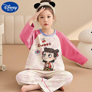 迪士尼（Disney）兒童哪吒睡衣女童長袖春秋款套裝純棉全棉小女孩中大童家居服兩件 2M--ST-23456 170 10碼(110-120cm