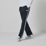 阿迪達(dá)斯 （adidas）運(yùn)動(dòng)褲男春季寬松透氣直筒褲跑步運(yùn)動(dòng)防風(fēng)休閑褲 黑白直筒褲 S 